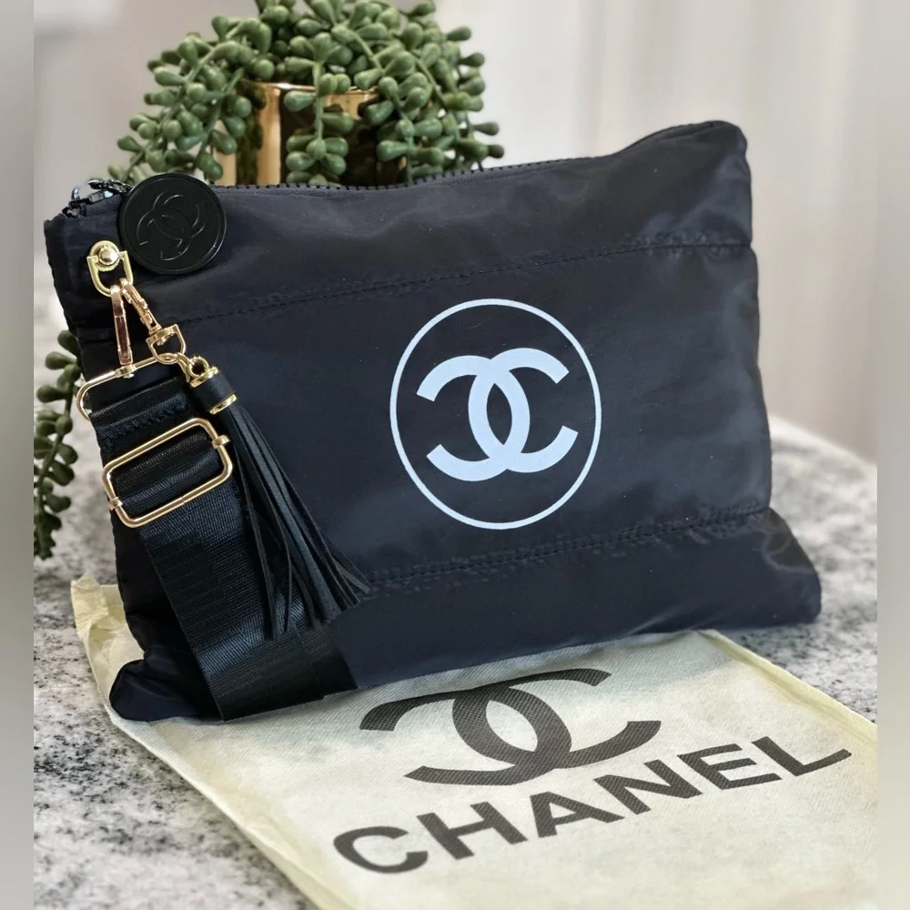 Chanel Black Cosmetic Bag with silver hardware GWP item - Picture 2 of 4